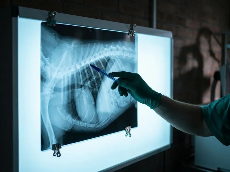Uma radiografia num negatoscópio